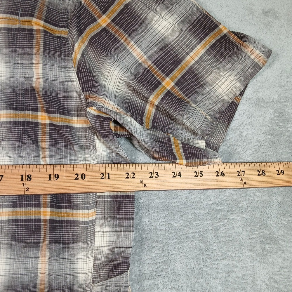 REI Co-op Shirt Mens L Grey Plaid Regular Short Sleeve Vented Hiking - Picture 6 of 10